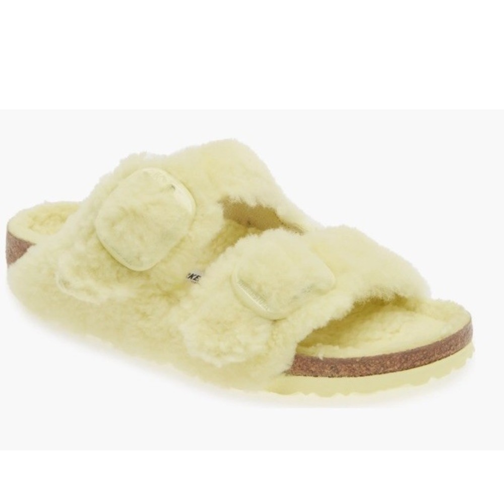 Birkenstock Arizona Big Buckle Shearling Teddy Size 40 Teddy Popcorn Sandals